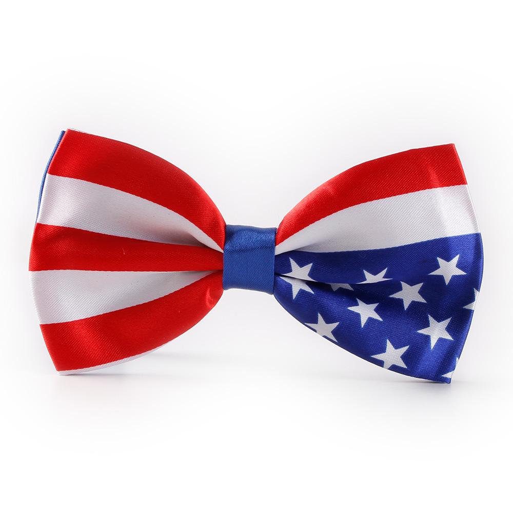 Silk National Flag Print Bow Tie - American & British Butterfly Design for Men
Silk National Flag Print Bow Tie - American & British Butterfly Design for Men