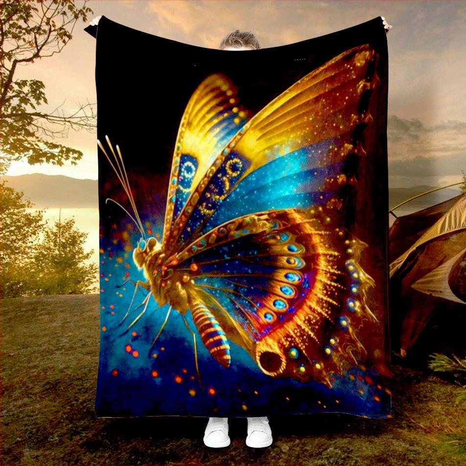 Golden colorful and dreamy butterfly Flannel printed blanket suitable for all seasons suitable for living office sofa and travel 75x100cm (30x40inch)
Golden colorful and dreamy butterfly Flannel printed blanket suitable for all seasons suitable for living office sofa and travel 75x100cm (30x40inch)