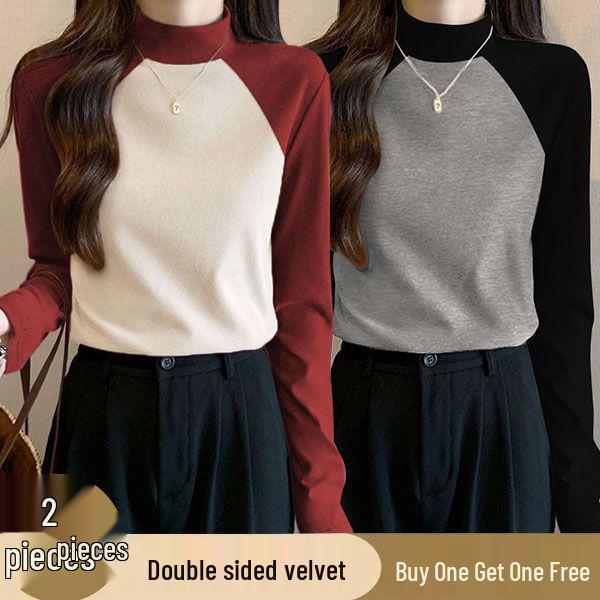 Two-Piece Women s Semi-High Neck Velvet Color Block Shirt - Slim Fit, Warm & Elastic XL (115-130 jin) серый/чёрный
Two-Piece Women s Semi-High Neck Velvet Color Block Shirt - Slim Fit, Warm & Elastic XL (115-130 jin) серый/чёрный