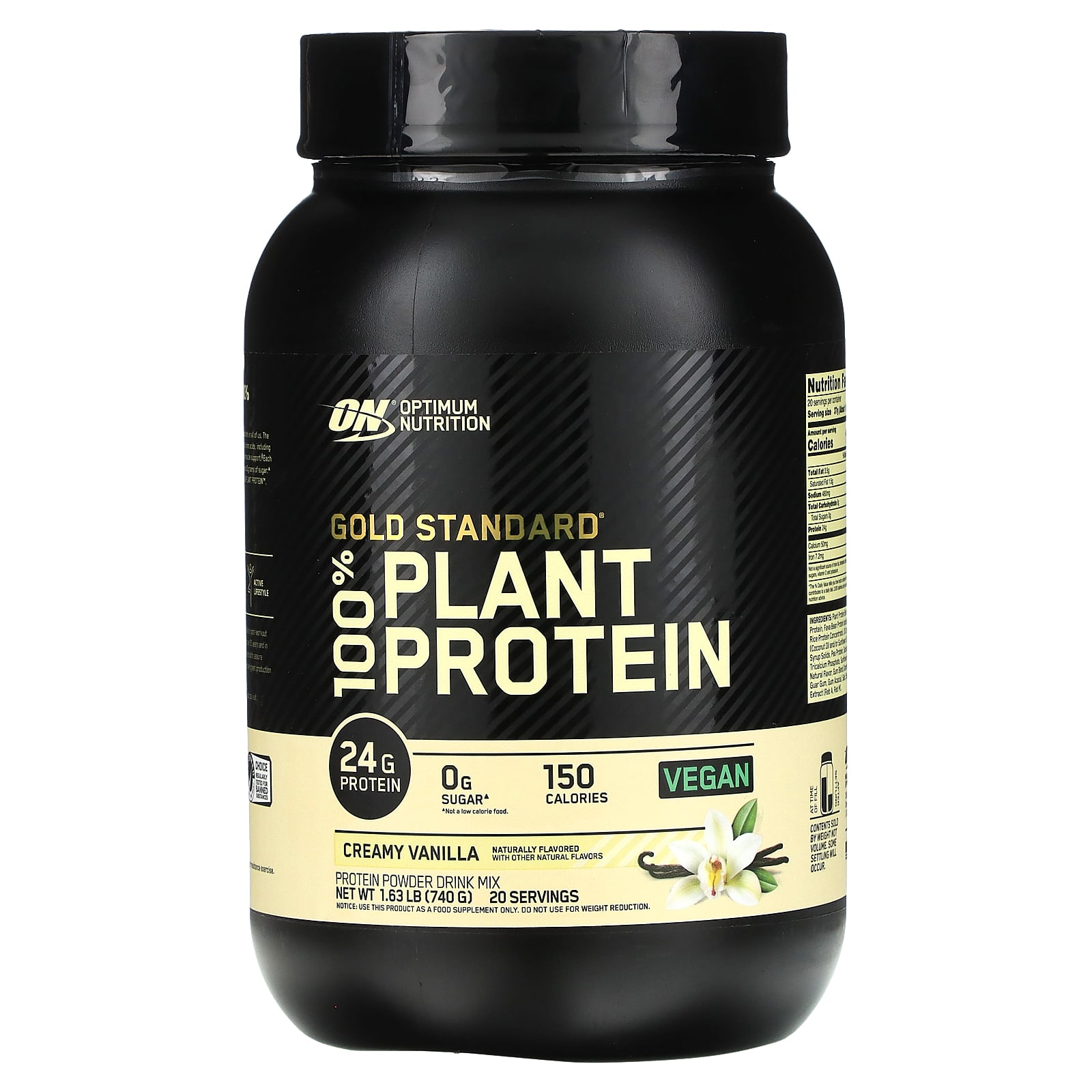Optimum Nutrition, Gold Standard 100% Plant Protein, Creamy Vanilla, 1.63 lbs (740 g)
Optimum Nutrition, Gold Standard 100% Plant Protein, Creamy Vanilla, 1.63 lbs (740 g)