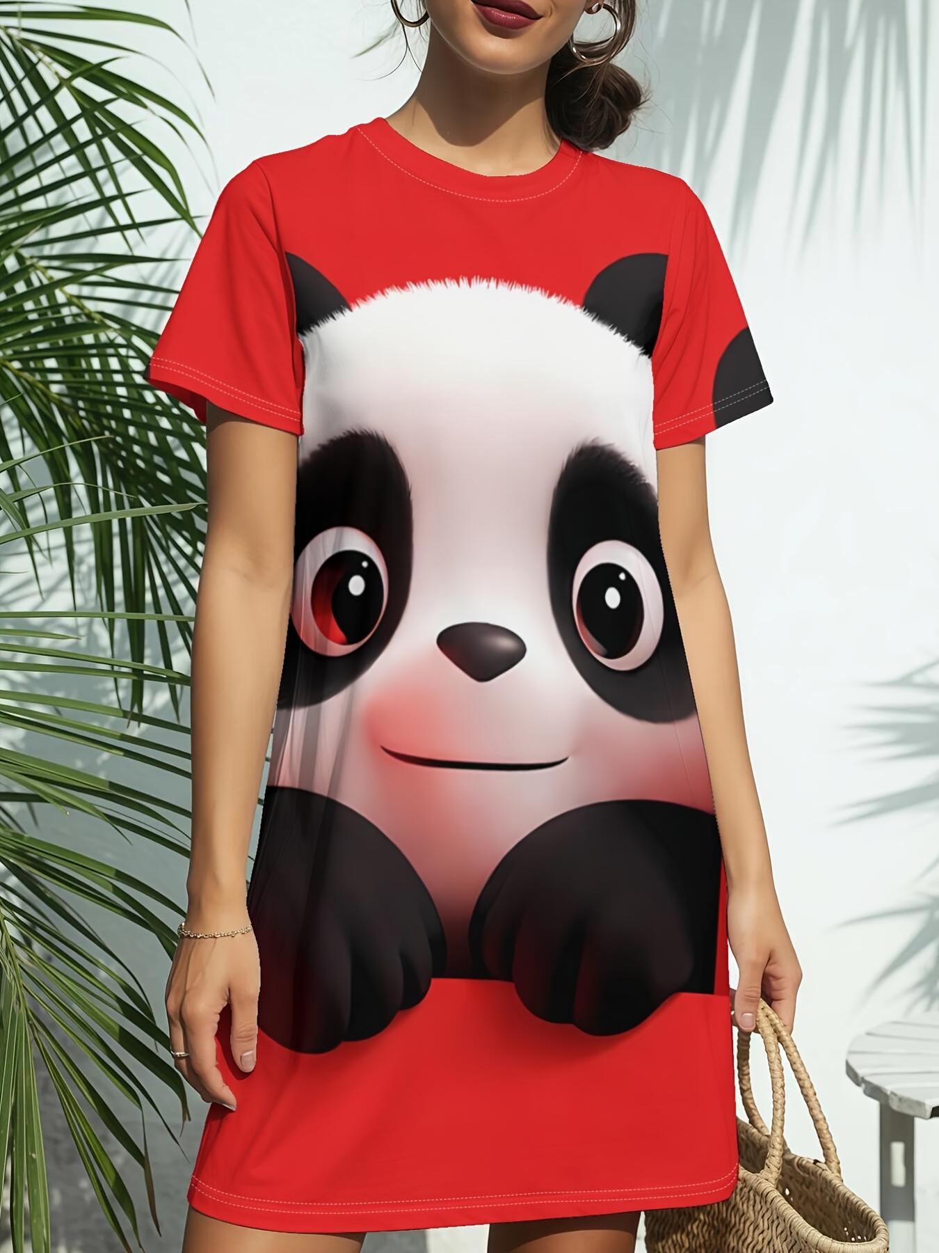 Panda Cute Animal Print New Women S Round Neck Short Sleeve T-Shirt Dress. American Style Trend Digital Printing. Casual And Versatile for Spring And S дубильна кора
Panda Cute Animal Print New Women S Round Neck Short Sleeve T-Shirt Dress. American Style Trend Digital Printing. Casual And Versatile for Spring And S дубильна кора