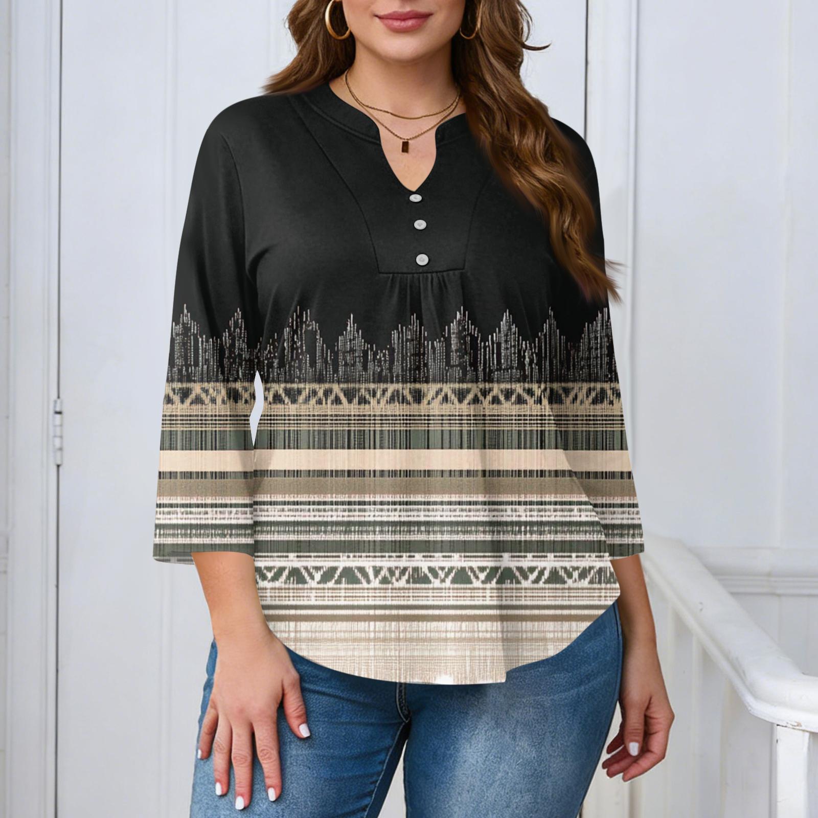 Women s Plus Size Fashionable Casual Loose Fit Three Quarter Sleeve Elegant Button Up V Neck Top XL коричневий
Women s Plus Size Fashionable Casual Loose Fit Three Quarter Sleeve Elegant Button Up V Neck Top XL коричневий