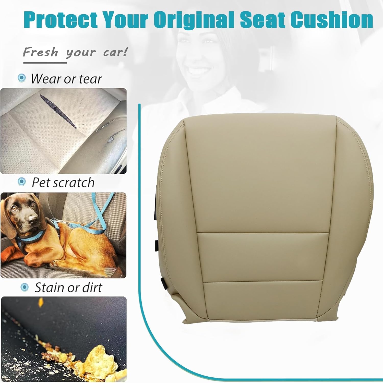 Mythoria Front Driver Side Bottom Replacement Leather Seat Cover Tan Compatible with Acura MDX 2007 2008 2009 2010 2011 2012
Mythoria Front Driver Side Bottom Replacement Leather Seat Cover Tan Compatible with Acura MDX 2007 2008 2009 2010 2011 2012