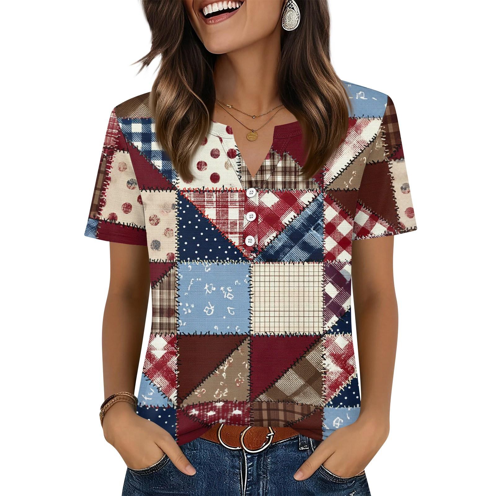 Women s T Shirt Independence Day Print Button Short Sleeve Daily Weekend Fashion Basic V- Neck Regular Top XL винний
Women s T Shirt Independence Day Print Button Short Sleeve Daily Weekend Fashion Basic V- Neck Regular Top XL винний