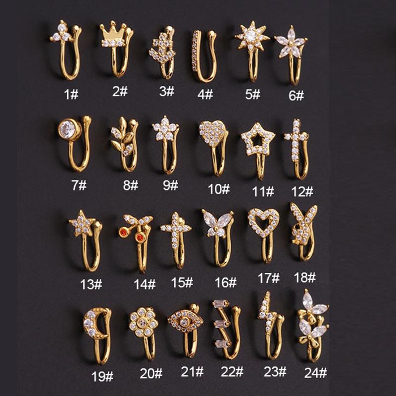 Fake Piercing Clip Nose Ring Cuff Body Jewelry for Women New Trend 1PCS Ear Cuffs Heart Star Flowers Butterfly Clip Rings KAE197 6
Fake Piercing Clip Nose Ring Cuff Body Jewelry for Women New Trend 1PCS Ear Cuffs Heart Star Flowers Butterfly Clip Rings KAE197 6