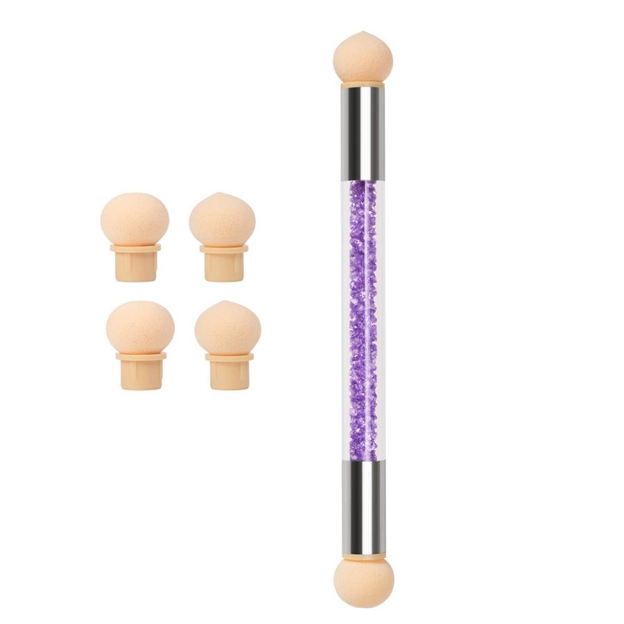 Двусторонняя градиентная губчатая ручка для точек, моющаяся кисть для нейл-арта с 4 сменными губчатыми головками и ручкой со стразами фиолетовый
Двусторонняя градиентная губчатая ручка для точек, моющаяся кисть для нейл-арта с 4 сменными губчатыми головками и ручкой со стразами фиолетовый