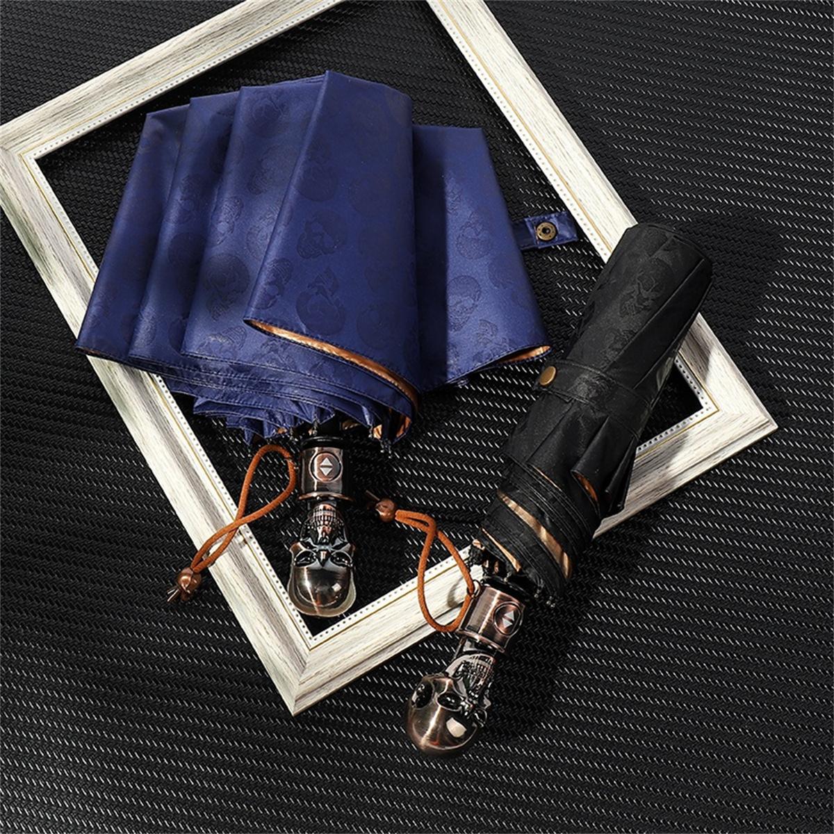 Creative skull head fully automatic tri-fold umbrella UV protection sunny and rainy umbrella windproof sunshade men and women su
Creative skull head fully automatic tri-fold umbrella UV protection sunny and rainy umbrella windproof sunshade men and women su