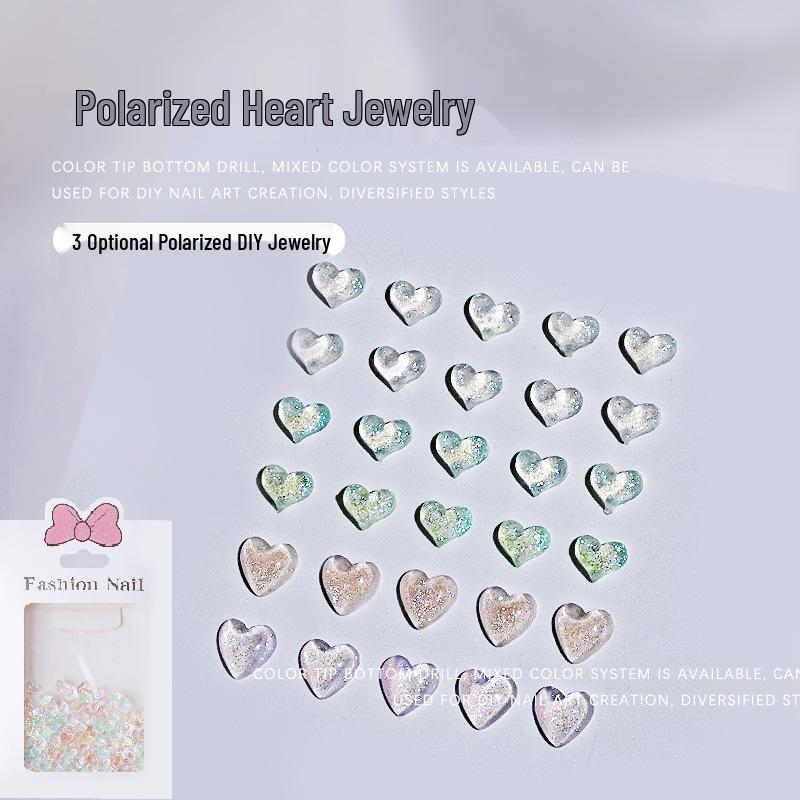 Iridescent Polarized Heart Nail Charms - Mocha Resin, Flat Bottom, Peach Heart Shape, Approx. 100 Pcs.
Iridescent Polarized Heart Nail Charms - Mocha Resin, Flat Bottom, Peach Heart Shape, Approx. 100 Pcs.