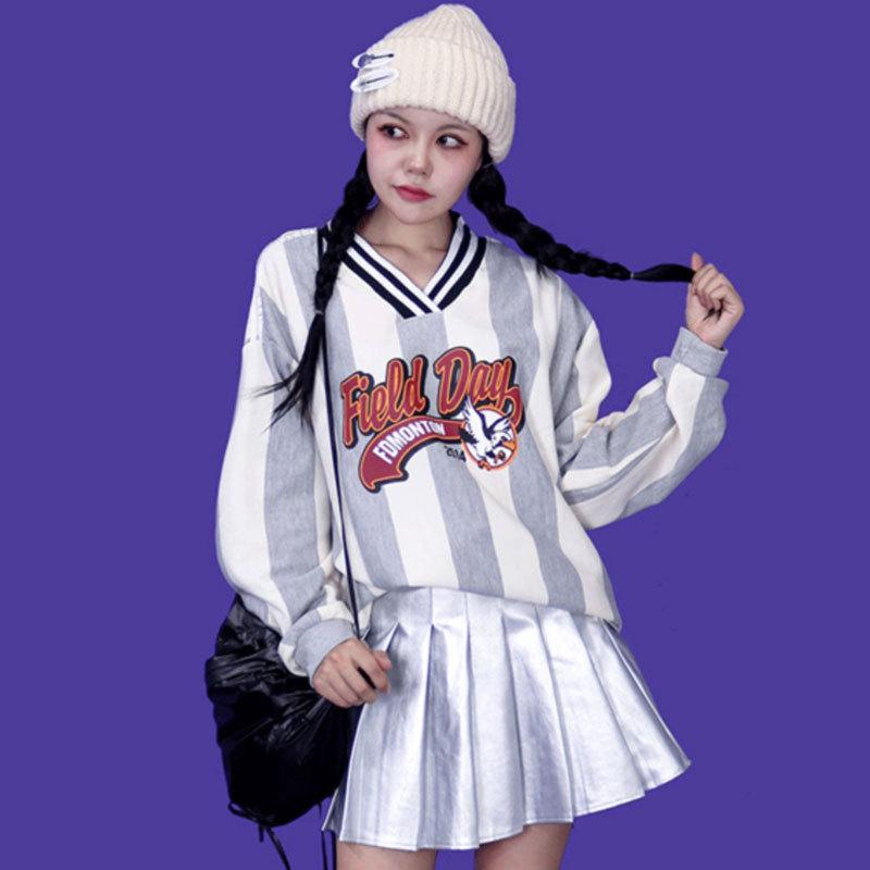 Women s Spring 2025 V-Neck Striped Colorblock Long-Sleeve Loose Sweatshirt - Sporty Casual Mid-Length Top 2XL (160-180 lbs)
Women s Spring 2025 V-Neck Striped Colorblock Long-Sleeve Loose Sweatshirt - Sporty Casual Mid-Length Top 2XL (160-180 lbs)