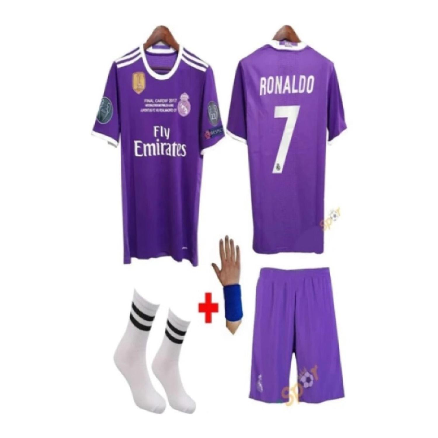 Комплект из 4 детских футбольных футболок Real Madrid Ronaldo 2017 фиолетового цвета Cardiff
Комплект из 4 детских футбольных футболок Real Madrid Ronaldo 2017 фиолетового цвета Cardiff