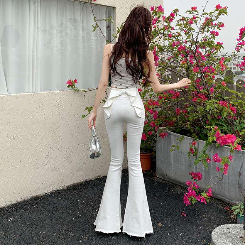 3D Bowknot Denim Pants - Women s High Waist European Style Slim Bell Bottoms for Summer 2X Large белый
3D Bowknot Denim Pants - Women s High Waist European Style Slim Bell Bottoms for Summer 2X Large белый