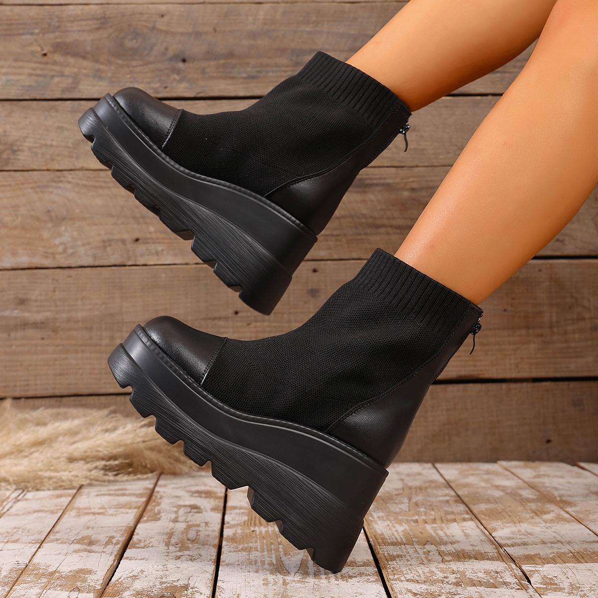 Winter Women Ankle Boots High Quality Platform Boots Female Fashion Short Boots Comfortable Outdoor High Heel Women Sock Shoes 36
Winter Women Ankle Boots High Quality Platform Boots Female Fashion Short Boots Comfortable Outdoor High Heel Women Sock Shoes 36