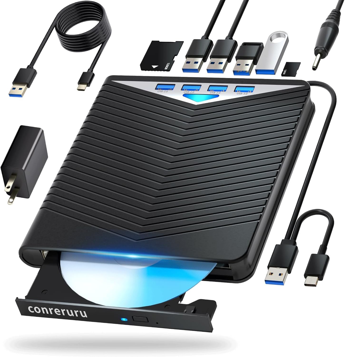 Conreruru Drive External Player Compatible Player Supports Portable Drive Player Compatible with Windows OS BD Drive External DVD Player with USB5V2A чорний
Conreruru Drive External Player Compatible Player Supports Portable Drive Player Compatible with Windows OS BD Drive External DVD Player with USB5V2A чорний