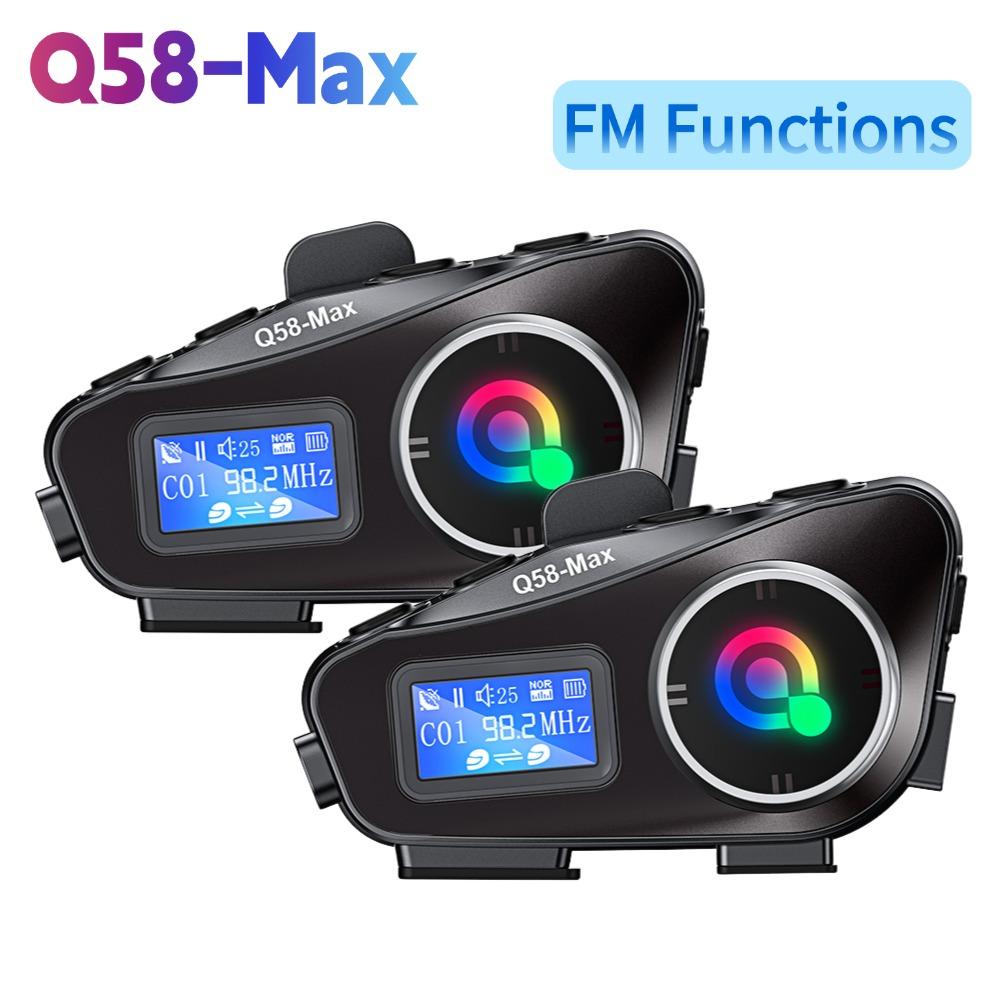 Q58-MAX Motorcycle Helmet Intercom Bluetooth 5.3 Interphone 500M IP65 Waterproof Moto Intercom with Music Sharing LCD Display
Q58-MAX Motorcycle Helmet Intercom Bluetooth 5.3 Interphone 500M IP65 Waterproof Moto Intercom with Music Sharing LCD Display