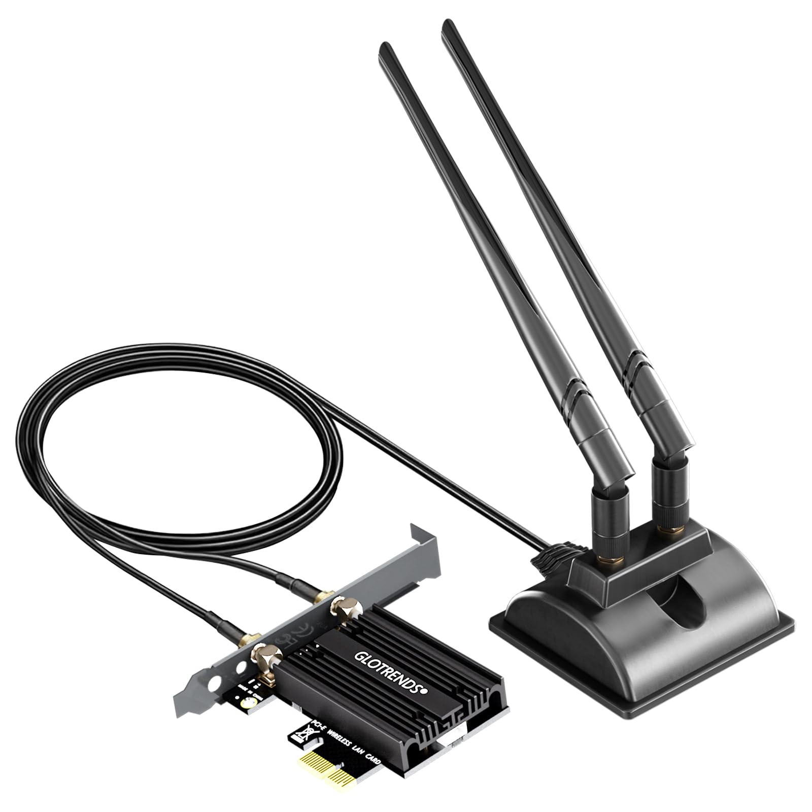 GLOTRENDS WiFi 5 Wireless LAN Card extension antenna included for desktop Intel 7265 Bluetooth compatible with Windows not compatible with Mac XP (2m
GLOTRENDS WiFi 5 Wireless LAN Card extension antenna included for desktop Intel 7265 Bluetooth compatible with Windows not compatible with Mac XP (2m