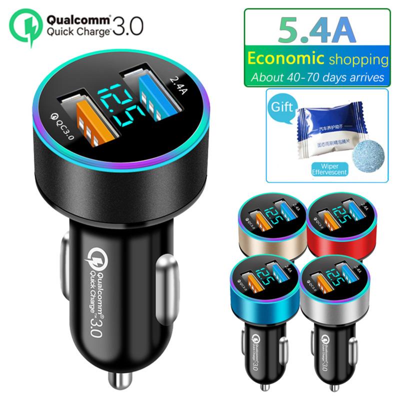 QC3.0 + 2.4A Автомобильное зарядное устройство с двумя USB-портами, ЖК-дисплей, 12-24 В, прикуриватель, быстрое зарядное устройство, обновленный автоматический USB-адаптер
QC3.0 + 2.4A Автомобильное зарядное устройство с двумя USB-портами, ЖК-дисплей, 12-24 В, прикуриватель, быстрое зарядное устройство, обновленный автоматический USB-адаптер