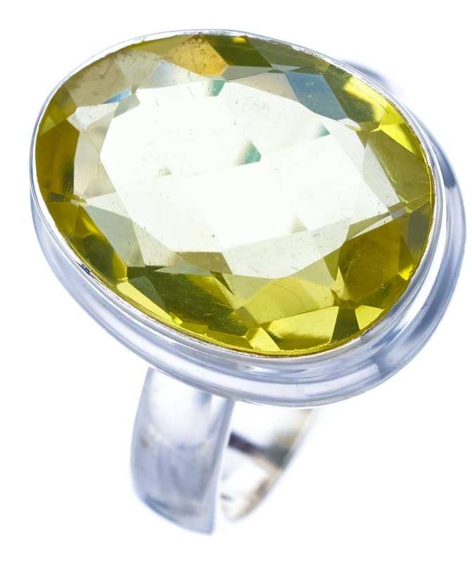 Кольцо StarGems® из стерлингового серебра 925 пробы ручной работы с натуральным зеленым аметистом 7,25 F0318
Кольцо StarGems® из стерлингового серебра 925 пробы ручной работы с натуральным зеленым аметистом 7,25 F0318
