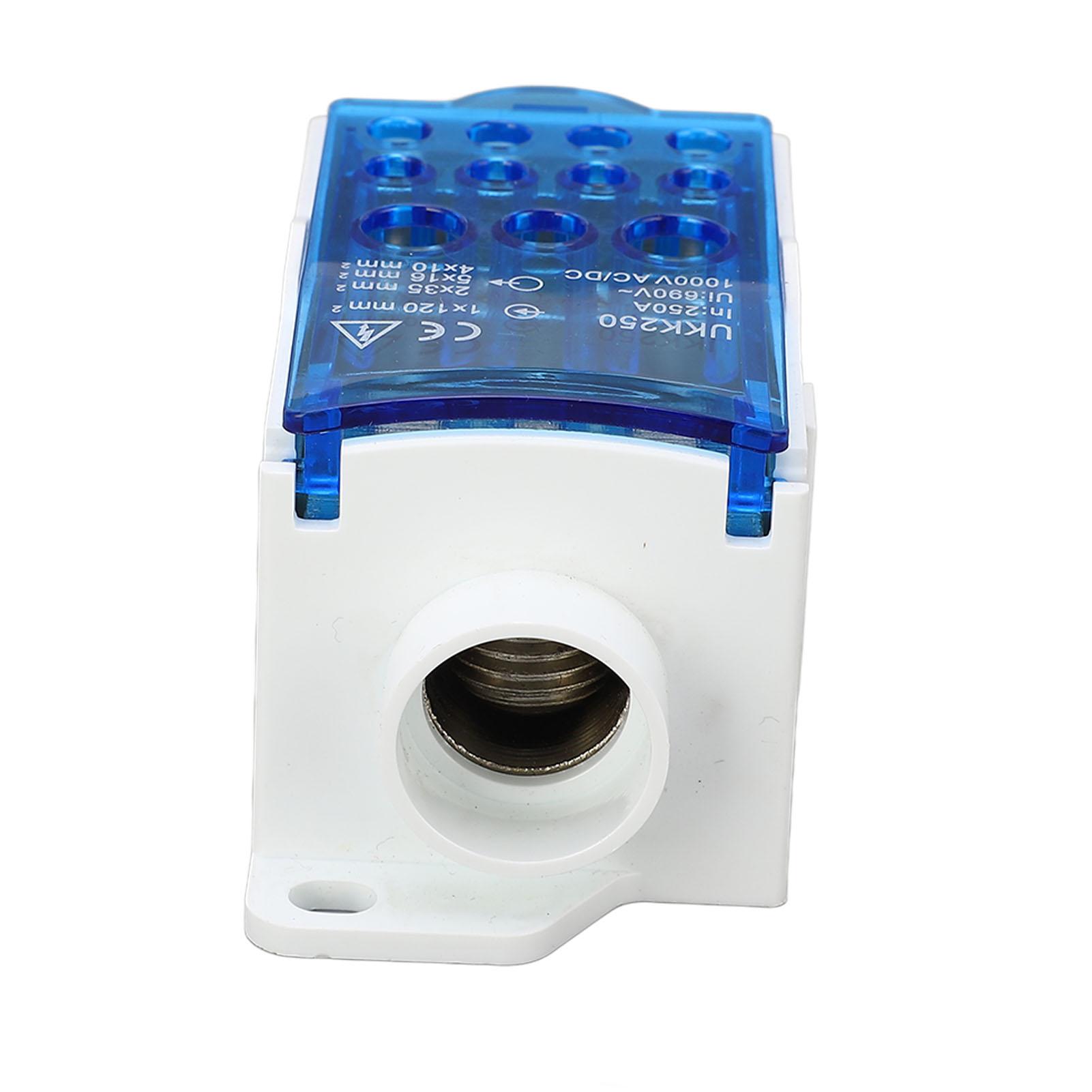 Terminal Block Junction Box Splicing Din Rail Single Pole Power Distribution Box 690V 250A Blue
Terminal Block Junction Box Splicing Din Rail Single Pole Power Distribution Box 690V 250A Blue