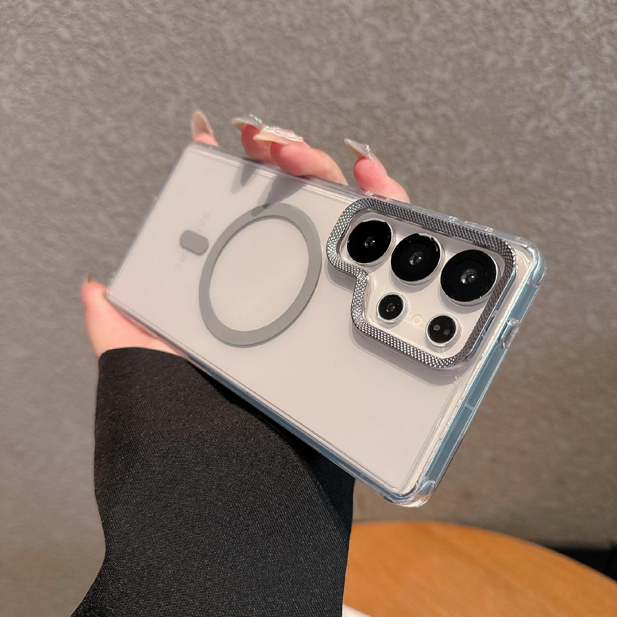 For Samsung Galaxy S24 Ultra Case Compatible with MagSafe PC+TPU Clear Phone Cover with Diamond Texture Lens Frame Grey
For Samsung Galaxy S24 Ultra Case Compatible with MagSafe PC+TPU Clear Phone Cover with Diamond Texture Lens Frame Grey
