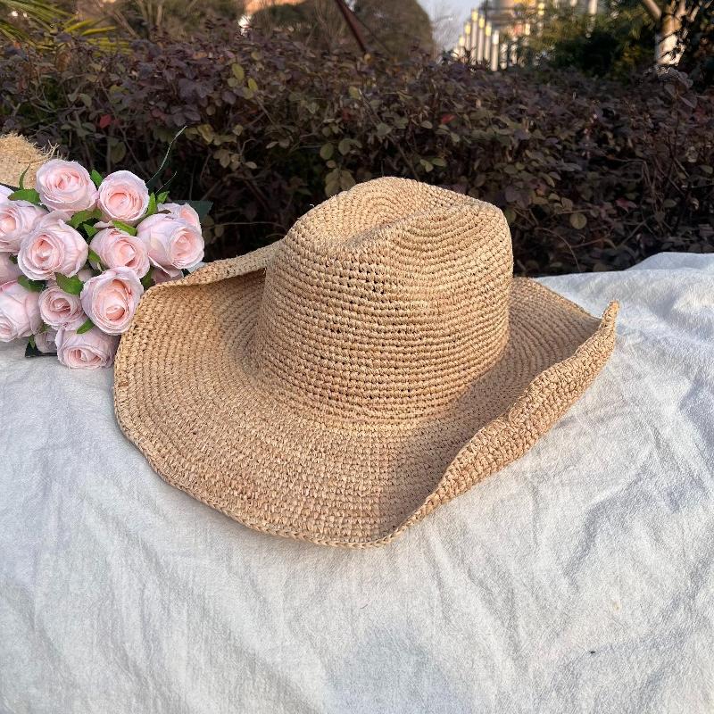 New Spring Summer Fashion Casual Simple Crochet Raffia Cowboy Hat with Curled Brim Outdoor Sun Protection Designer Straw Hat 58-60cm
New Spring Summer Fashion Casual Simple Crochet Raffia Cowboy Hat with Curled Brim Outdoor Sun Protection Designer Straw Hat 58-60cm