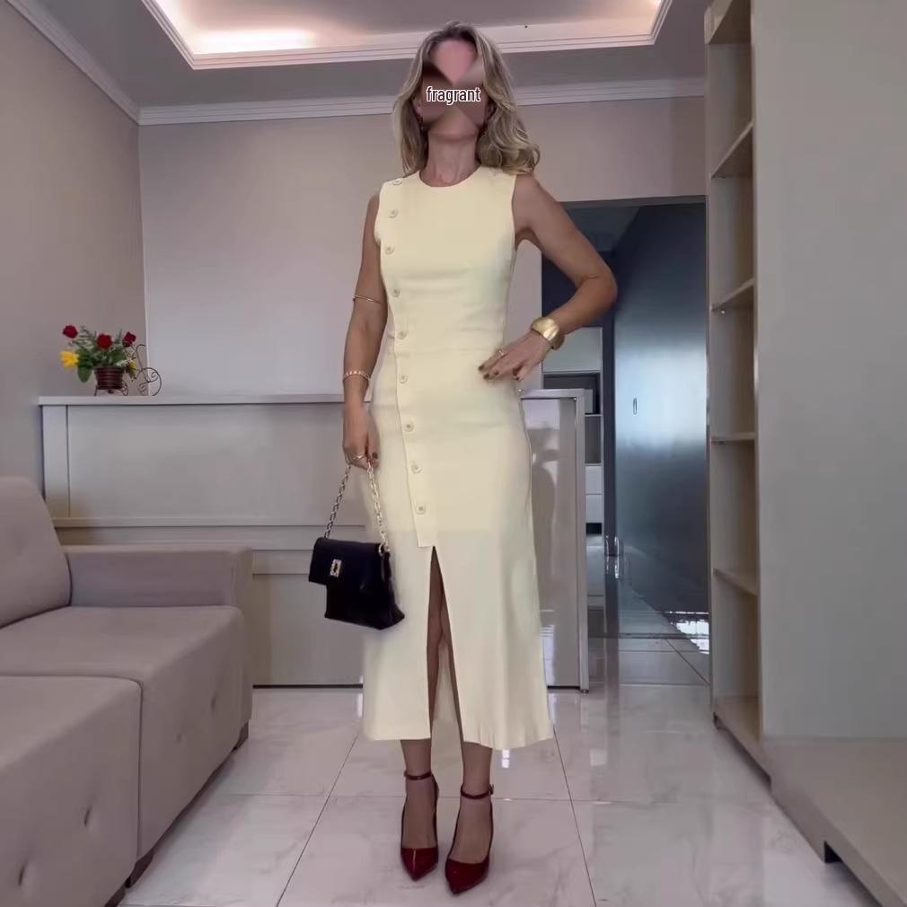 Women s Sleeveless Round Neck Dress with Oblique Buckle and Waist-Cinching Split - New 2026 Style XXL светло-желтого
Women s Sleeveless Round Neck Dress with Oblique Buckle and Waist-Cinching Split - New 2026 Style XXL светло-желтого