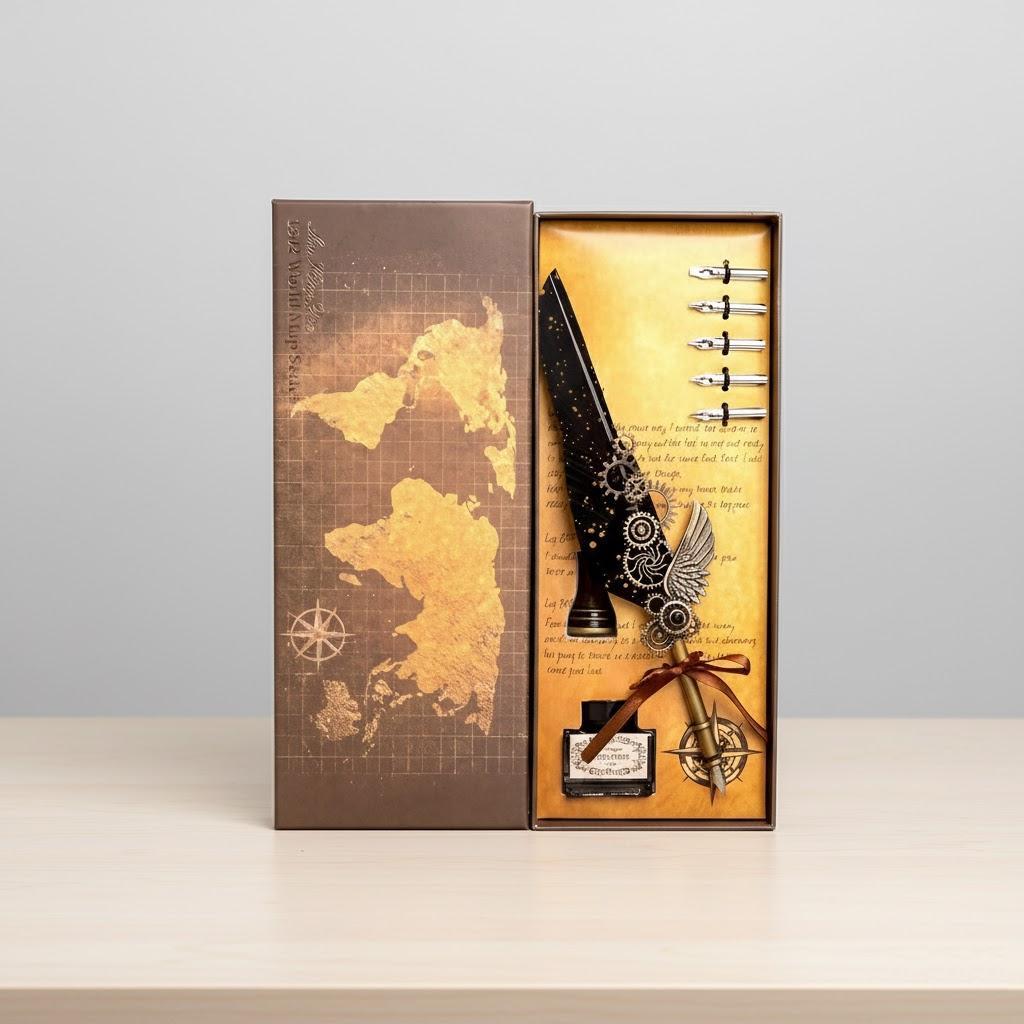Vintage Wing Design Dip Pen Set Stand Feather Calligraphy Art Signature Craft 15ml Ink Bottle чорний
Vintage Wing Design Dip Pen Set Stand Feather Calligraphy Art Signature Craft 15ml Ink Bottle чорний