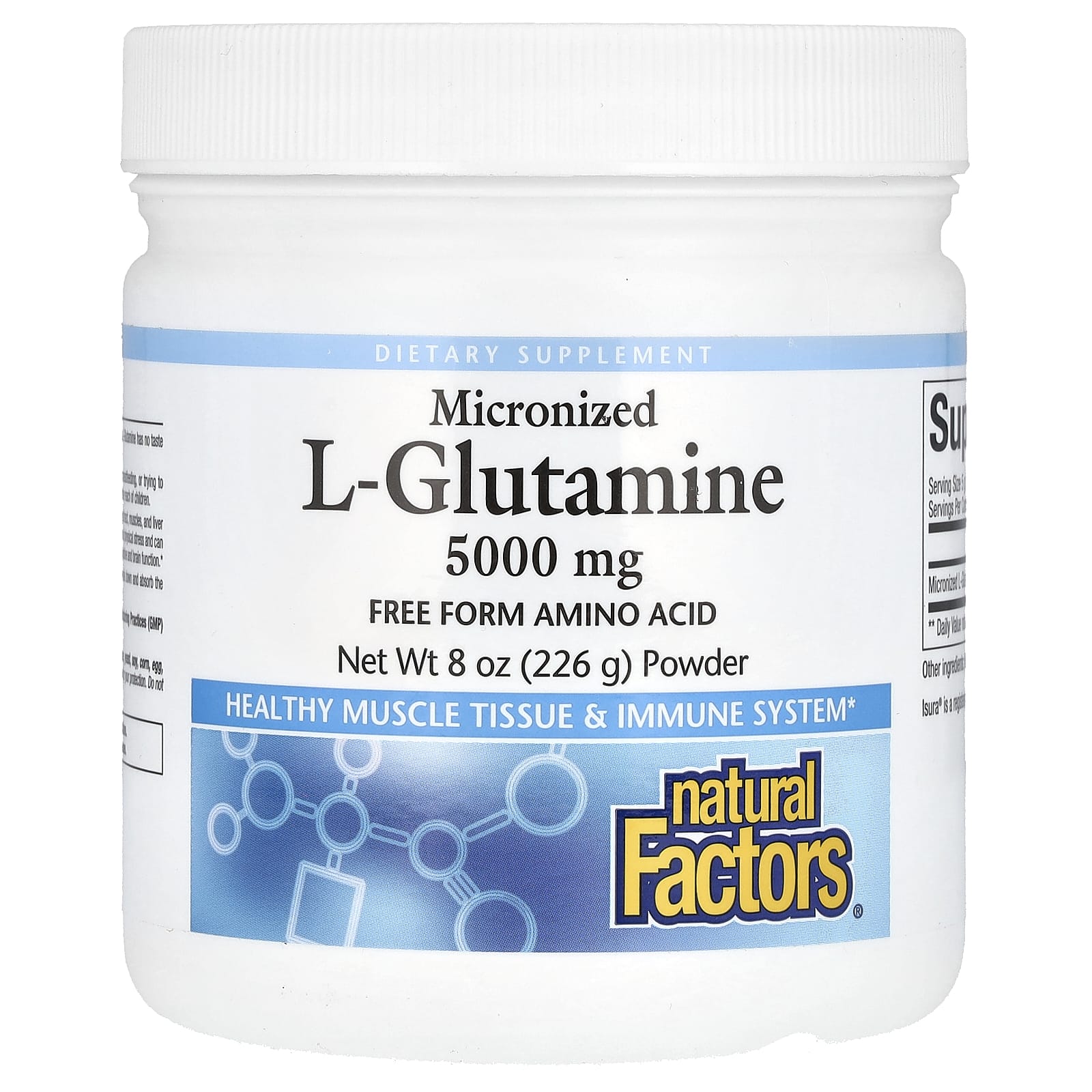 Natural Factors, Мікронізований порошок L-глютаміну, 8 унцій (226 г)
Natural Factors, Мікронізований порошок L-глютаміну, 8 унцій (226 г)