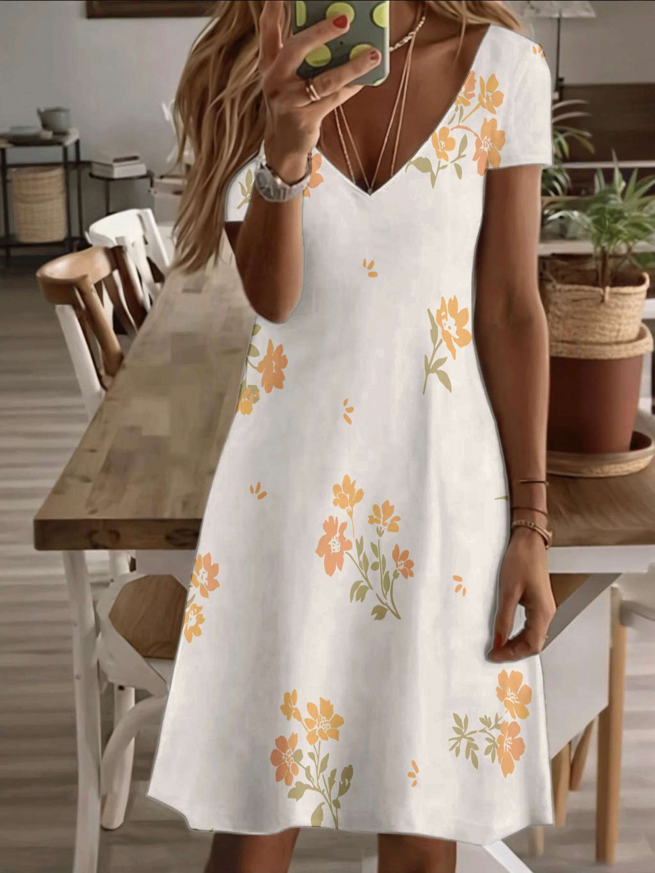 Vneck shortsleeve midi dress sunflower floral print 3D premium printing durable casual fashion summer beach outfit elegant boho chic light breathable 9XL дубильна кора
Vneck shortsleeve midi dress sunflower floral print 3D premium printing durable casual fashion summer beach outfit elegant boho chic light breathable 9XL дубильна кора