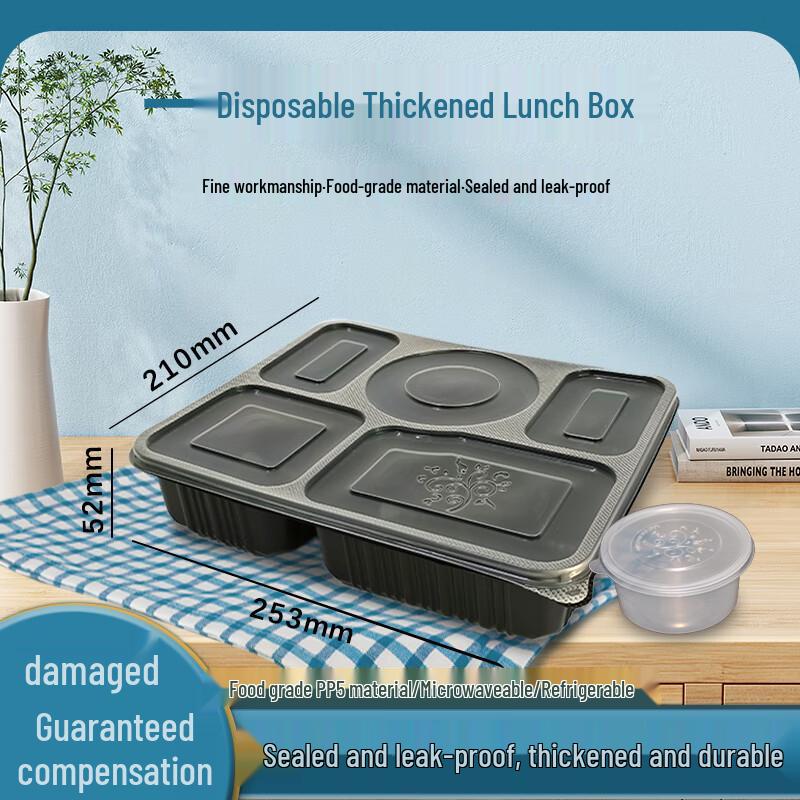 Xinpaike Disposable 5-Compartment Meal Prep Containers with Lids
Xinpaike Disposable 5-Compartment Meal Prep Containers with Lids