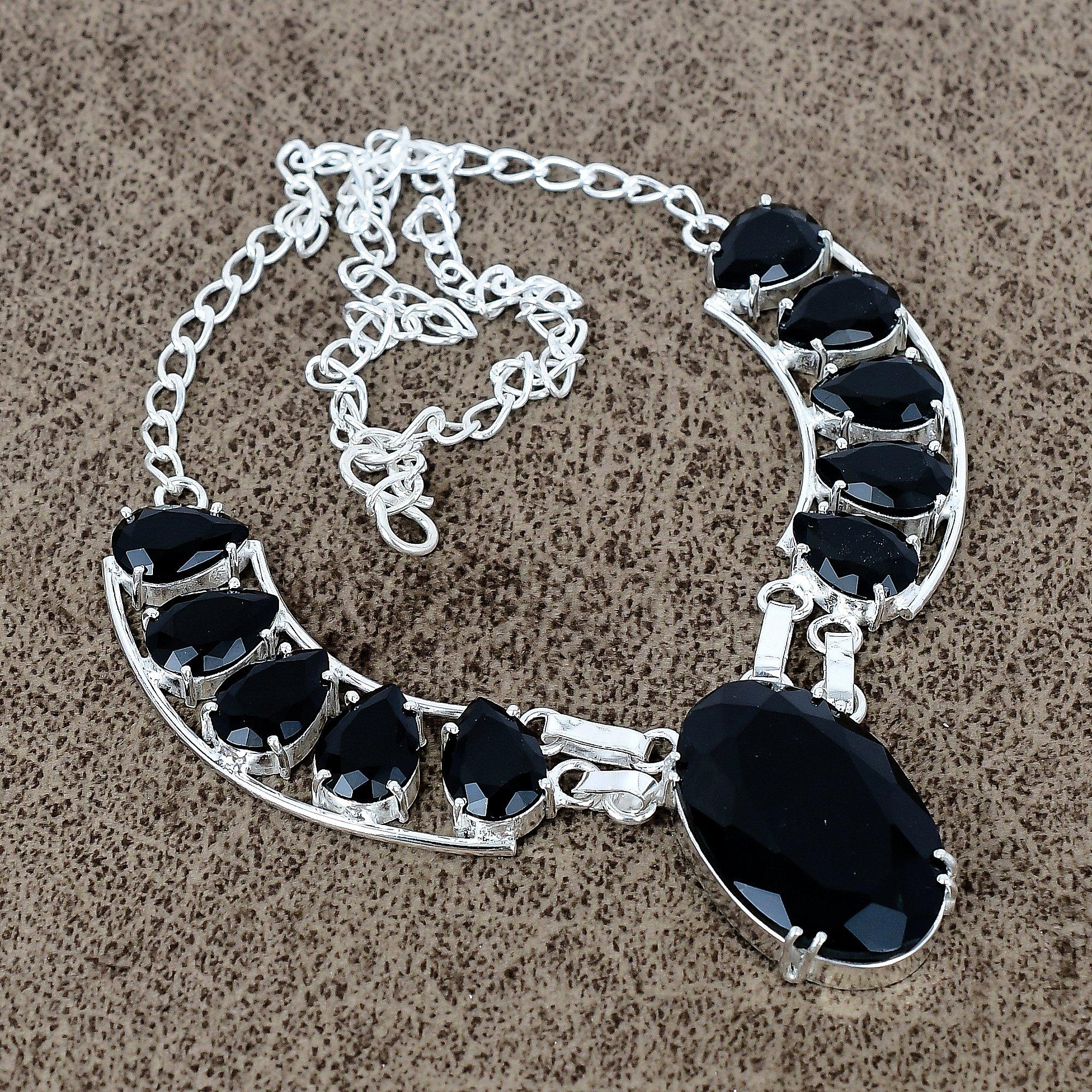 Black Spinel Gemstone Handmade 925 Sterling Silver Jewelry Necklace 18 KKG-435
Black Spinel Gemstone Handmade 925 Sterling Silver Jewelry Necklace 18 KKG-435