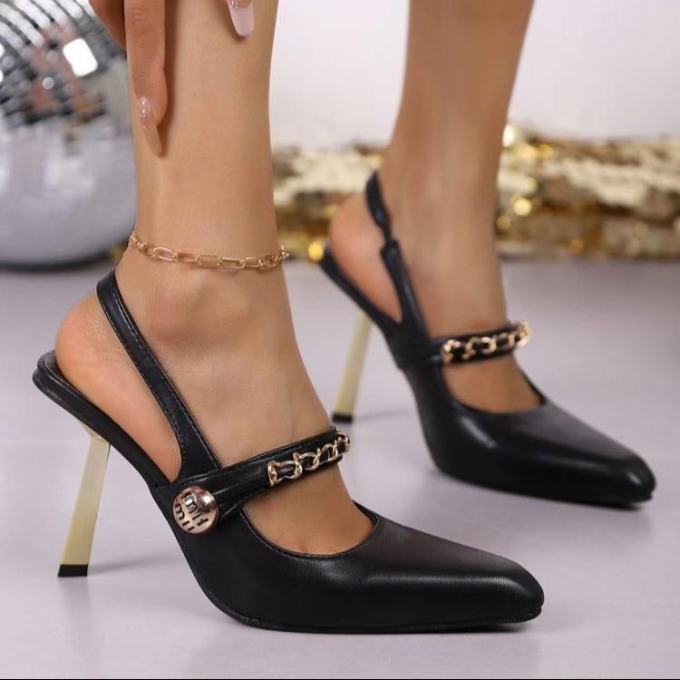 Gold buckle chain sandals women s 2025 new thin heel empty pointed single shoes fashion bag head sandals women 41 чорний
Gold buckle chain sandals women s 2025 new thin heel empty pointed single shoes fashion bag head sandals women 41 чорний