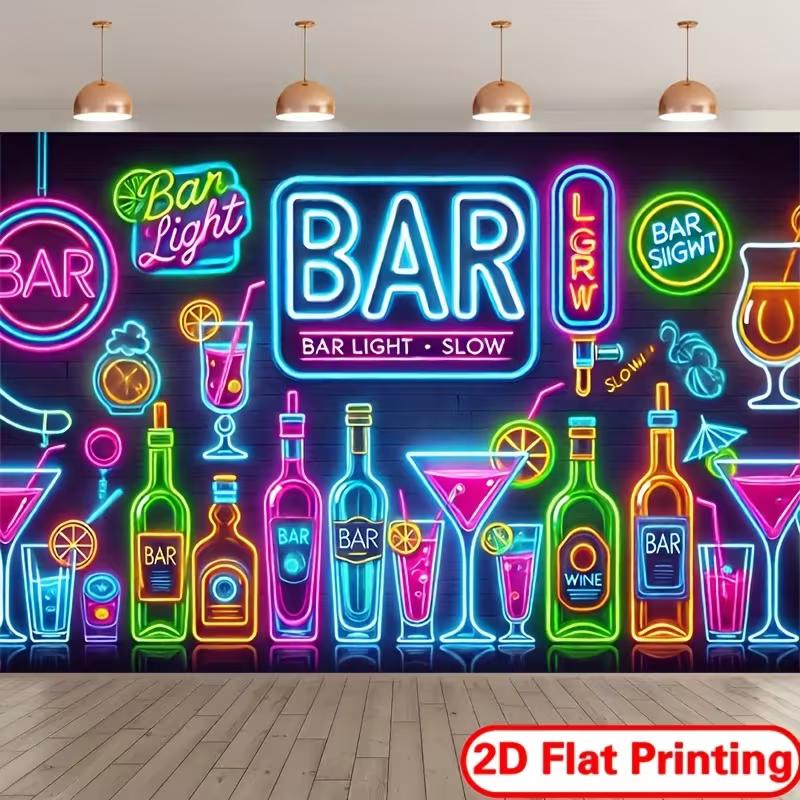 2D Colorful Neon Bar Backdrop Wine Bottle Night Party Photo Prop 47.2x31.5inch/120*80cm
2D Colorful Neon Bar Backdrop Wine Bottle Night Party Photo Prop 47.2x31.5inch/120*80cm