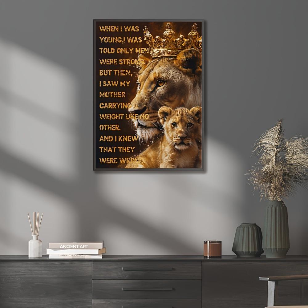 Львиная корона, черное золото, картина на холсте, романтическая семейная спальня, настенное искусство, постер для дома 20X30cm