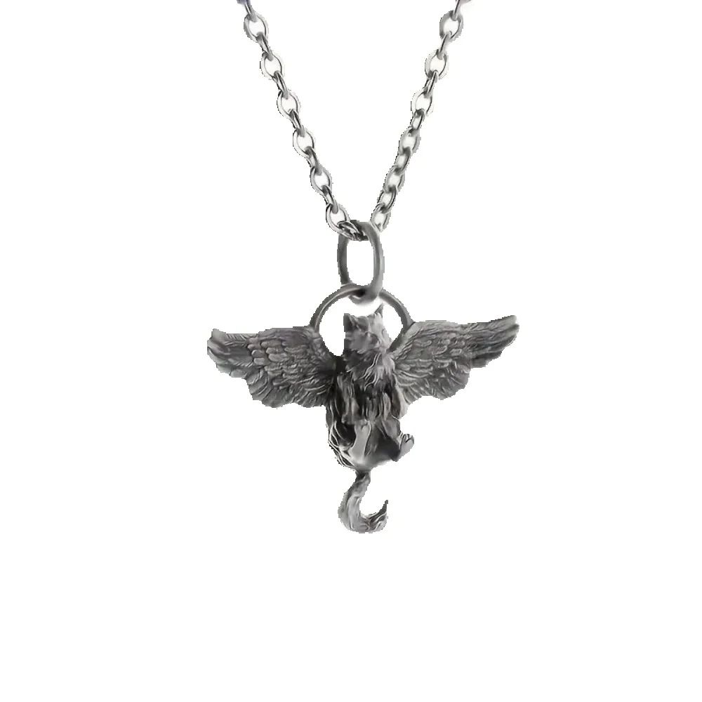 Hot Silvery Geometric Angel Cat Pendant Necklace Unisex Unique Trendy Retro Versatile New Gothic Jewelry Gift античний срібного кольору
Hot Silvery Geometric Angel Cat Pendant Necklace Unisex Unique Trendy Retro Versatile New Gothic Jewelry Gift античний срібного кольору