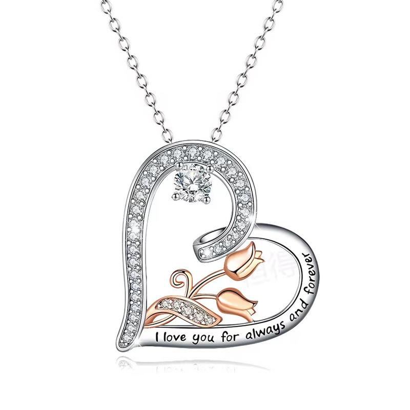Heart Rose Necklace for Mom Mother s Day Engraved Pendant Rhinestone Accent Minimalist Jewelry Birthday Layered Gift for Women
Heart Rose Necklace for Mom Mother s Day Engraved Pendant Rhinestone Accent Minimalist Jewelry Birthday Layered Gift for Women