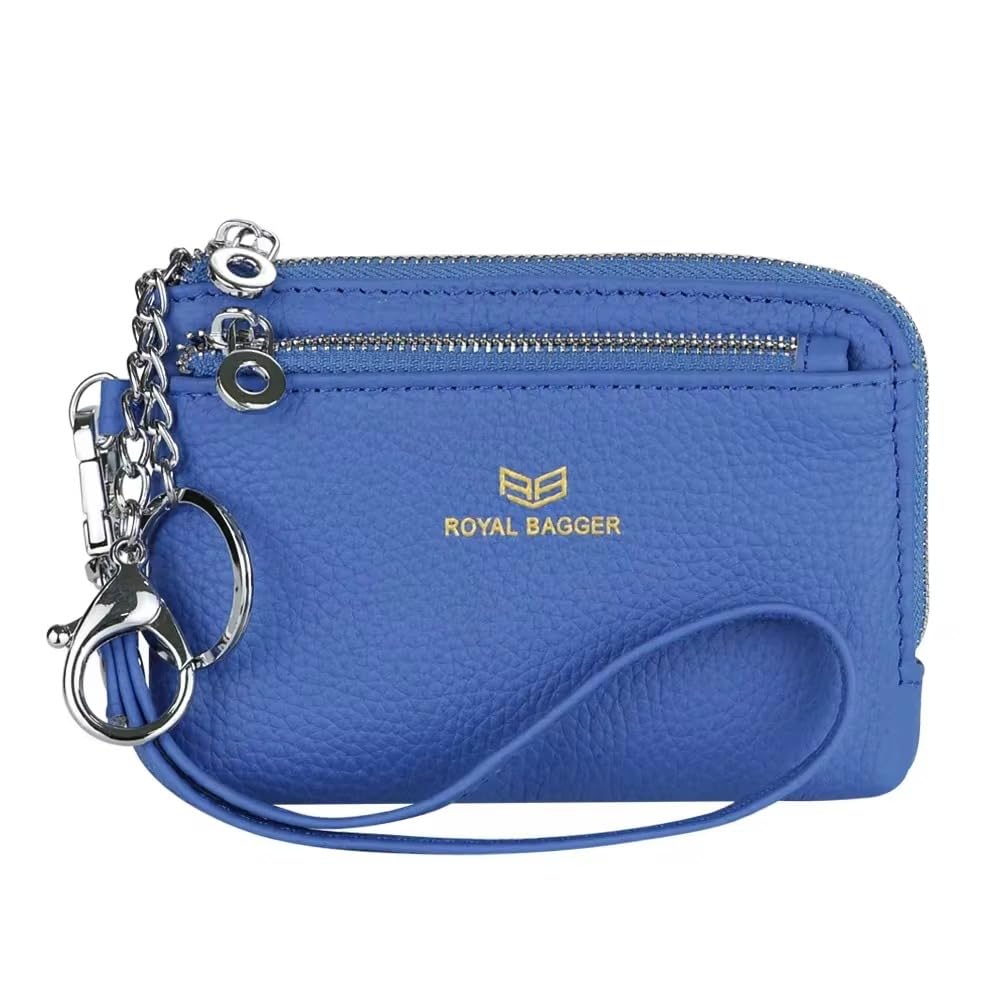 Royal Bagger RFID Coin Purse with Keychain, Genuine Leather Multi-Zipper Clutch Wallet, Portable Wristlet Card Holder (Blue)
Royal Bagger RFID Coin Purse with Keychain, Genuine Leather Multi-Zipper Clutch Wallet, Portable Wristlet Card Holder (Blue)