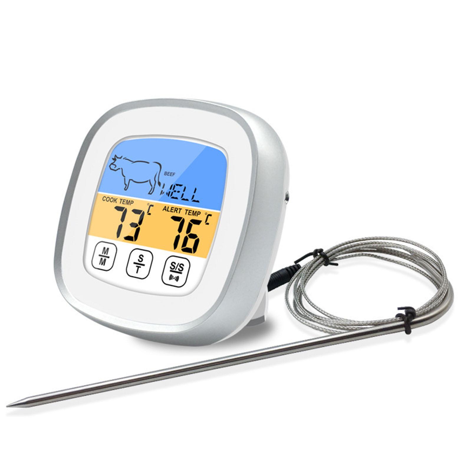 Digital Timer Thermometer Touch Screen Stainless Steel Meat Thermometer for Kitchen BBQ White чёрный
Digital Timer Thermometer Touch Screen Stainless Steel Meat Thermometer for Kitchen BBQ White чёрный