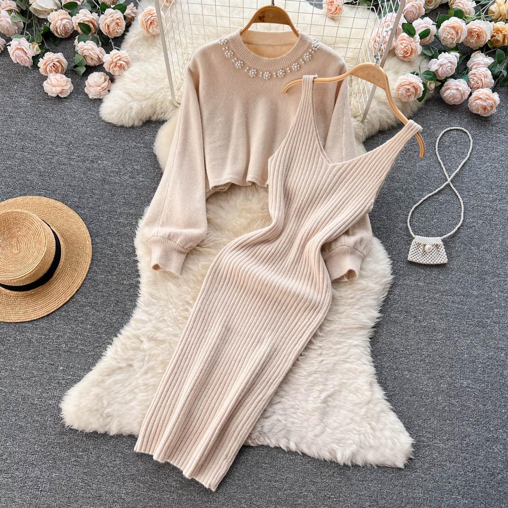 New Autumn Fashion Knitted 2 Piece Set Women Breading Long Sleeve Pearl Top+Knitted Camis Dress Female Sweater Suits 2026 Korea One Size бежевый
New Autumn Fashion Knitted 2 Piece Set Women Breading Long Sleeve Pearl Top+Knitted Camis Dress Female Sweater Suits 2026 Korea One Size бежевый