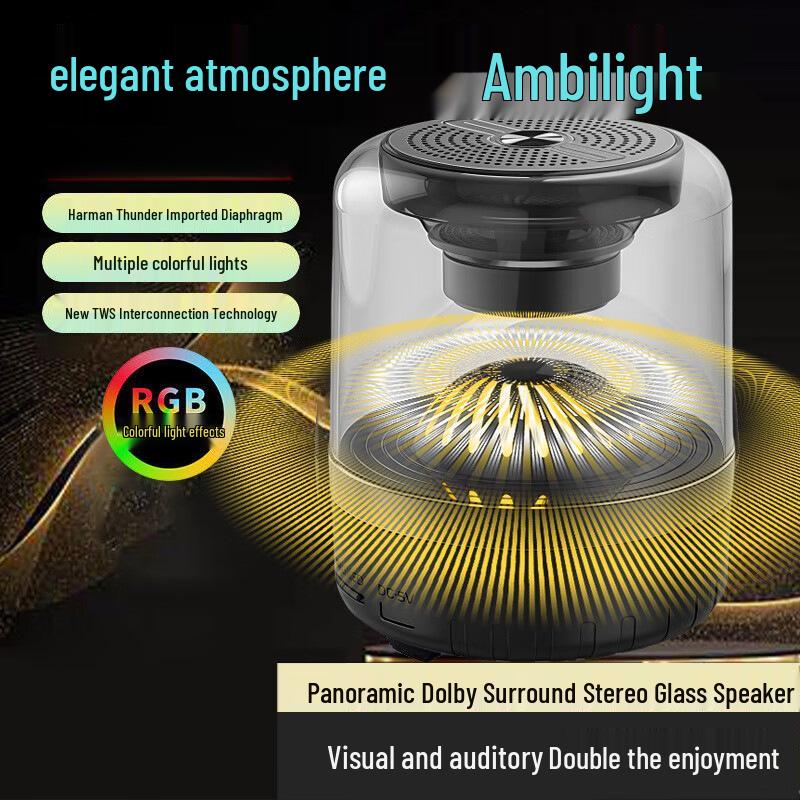 Premium Glass Portable Bluetooth Speaker with High-Quality Sound for Indoors and Outdoors
Premium Glass Portable Bluetooth Speaker with High-Quality Sound for Indoors and Outdoors