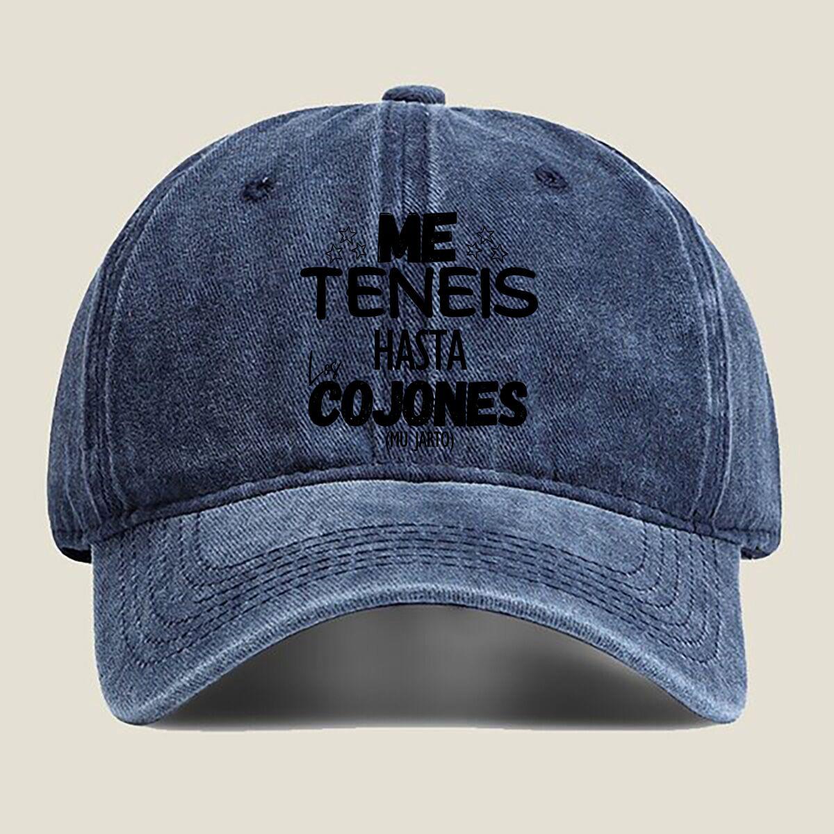 Me Teneis Hasta Cojones Fashion Washed Baseball Cap Hat Outdoor Activities One Size темно-синього кольору
Me Teneis Hasta Cojones Fashion Washed Baseball Cap Hat Outdoor Activities One Size темно-синього кольору
