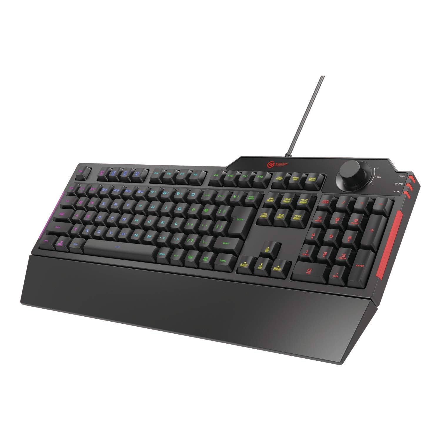 ELECOM Gaming Keyboard Wired with Removable Wrist Rest Volume Dial Membrane Full Key Black TK-G02UMBK
ELECOM Gaming Keyboard Wired with Removable Wrist Rest Volume Dial Membrane Full Key Black TK-G02UMBK