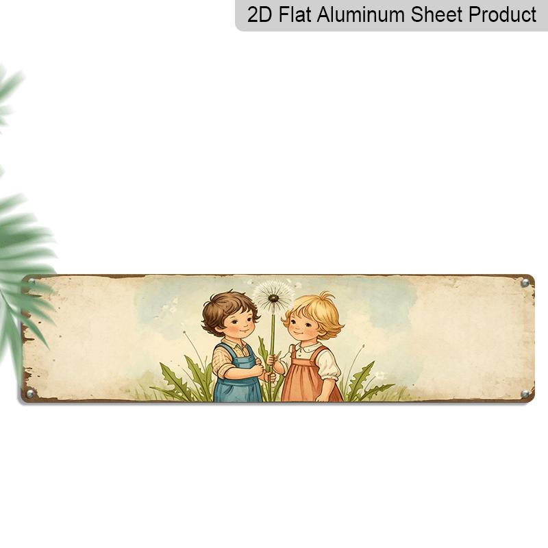 2D Flat, 1pc Rustic Aluminium Decorative Sign - Vintage Children Holding Dandelion Flower, Suitable for & Garden Decor, , Room, Outdoor Decoration 40cm x 10cm
2D Flat, 1pc Rustic Aluminium Decorative Sign - Vintage Children Holding Dandelion Flower, Suitable for & Garden Decor, , Room, Outdoor Decoration 40cm x 10cm