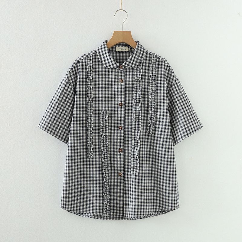 Японский стиль Мягкая девушка Рюши Пэчворк Воротник-ингот Свободный крой Чистый хлопок Короткие рукава Рубашка в клетку Птичий глаз Маленький топ Женщины Plaid M
Японский стиль Мягкая девушка Рюши Пэчворк Воротник-ингот Свободный крой Чистый хлопок Короткие рукава Рубашка в клетку Птичий глаз Маленький топ Женщины Plaid M