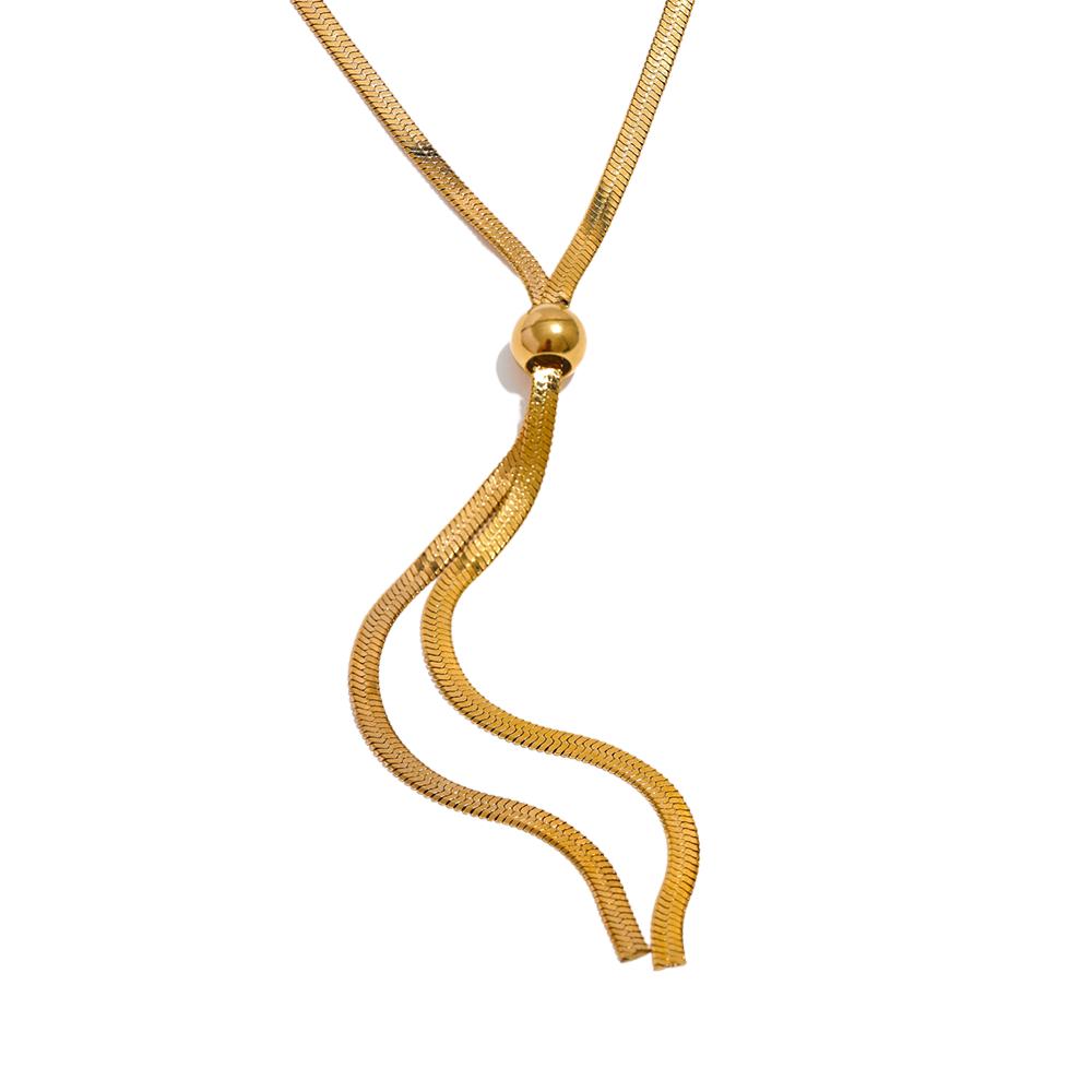 Yhpup New Stainless Steel Long Snake Chain Chest Necklace 18K Gold Plated Fashion Metal Waterproof Charm Jewelry Women Gift
Yhpup New Stainless Steel Long Snake Chain Chest Necklace 18K Gold Plated Fashion Metal Waterproof Charm Jewelry Women Gift