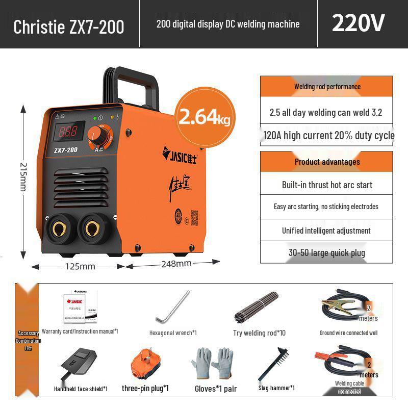 Electric Welder 200 Portable 220V Handheld Inverter DC, Pure Copper, Free Shipping
Electric Welder 200 Portable 220V Handheld Inverter DC, Pure Copper, Free Shipping