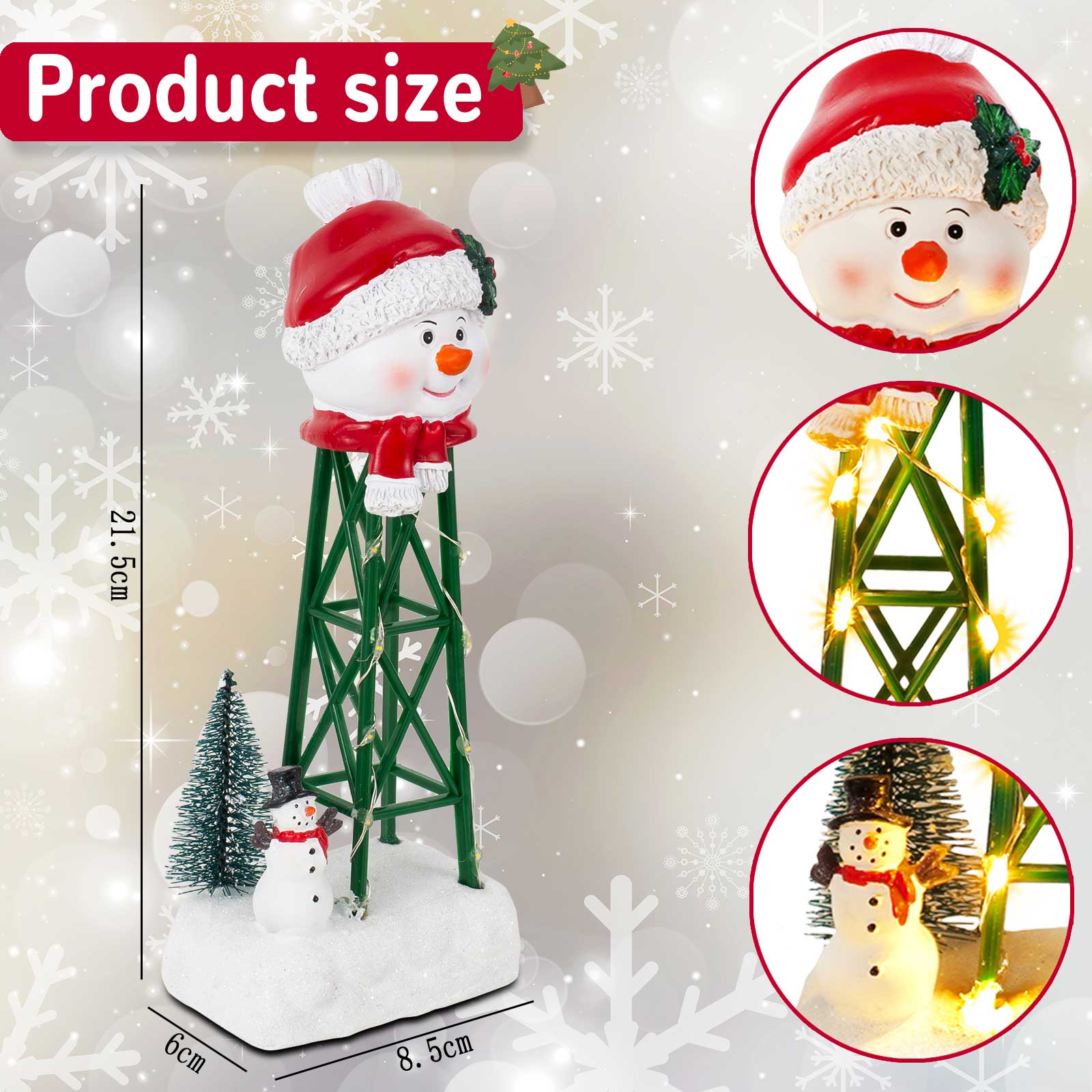 Аксессуары для рождественских деревень Водонапорная башня «Снеговик» — рождественские коллекционные строительные фигурки, украшения для дома со светодиодными лампами
Аксессуары для рождественских деревень Водонапорная башня «Снеговик» — рождественские коллекционные строительные фигурки, украшения для дома со светодиодными лампами