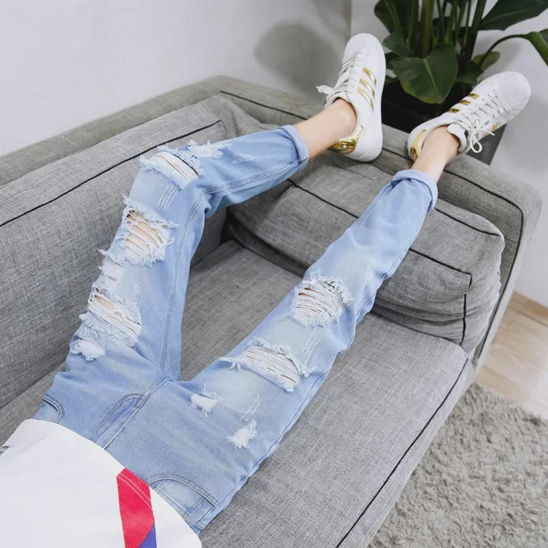 Мужские корейские узкие рваные джинсы скинни - тренд лета/осени 32 
Мужские корейские узкие рваные джинсы скинни - тренд лета/осени 32