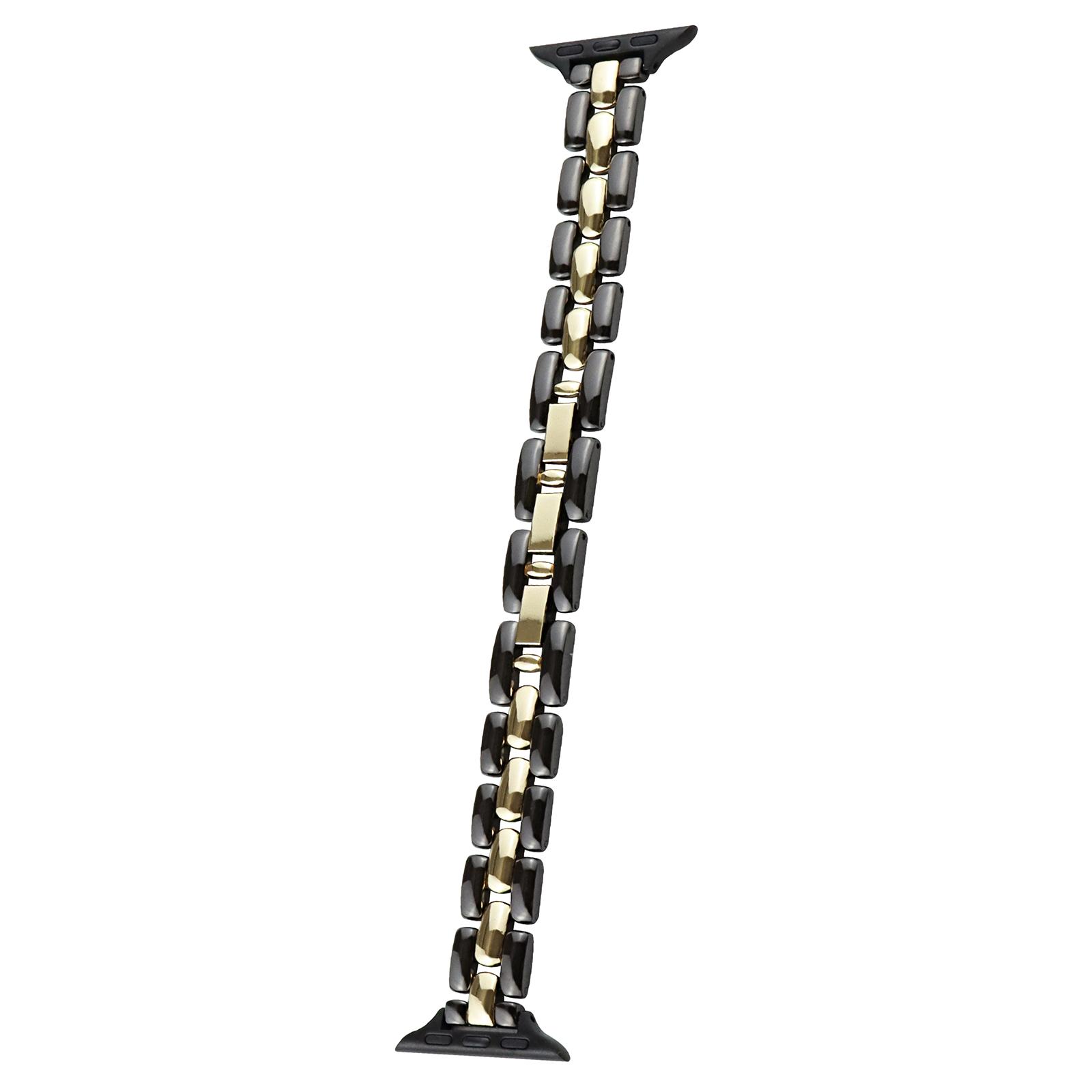 For Apple Watch 10 46mm/Ultra 2/Ultra 49mm/9 8 7 45mm/SE (2023) SE (2022) SE 6 5 4 44mm/3 2 1 42mm 3-Bead Watch Band Black Gold
For Apple Watch 10 46mm/Ultra 2/Ultra 49mm/9 8 7 45mm/SE (2023) SE (2022) SE 6 5 4 44mm/3 2 1 42mm 3-Bead Watch Band Black Gold