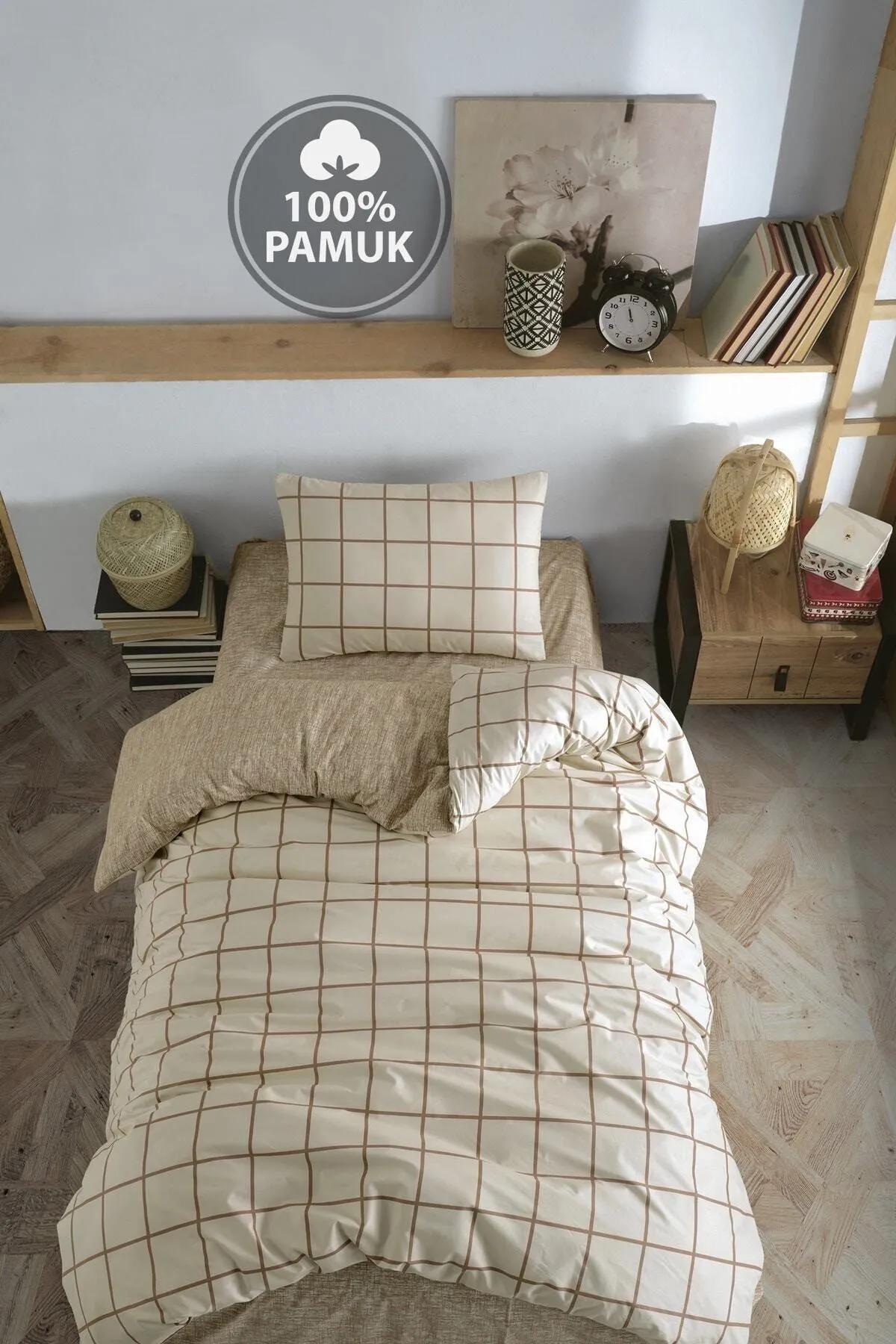 Single Duvet Cover Set with Fitted Sheet Square Cream 
Single Duvet Cover Set with Fitted Sheet Square Cream