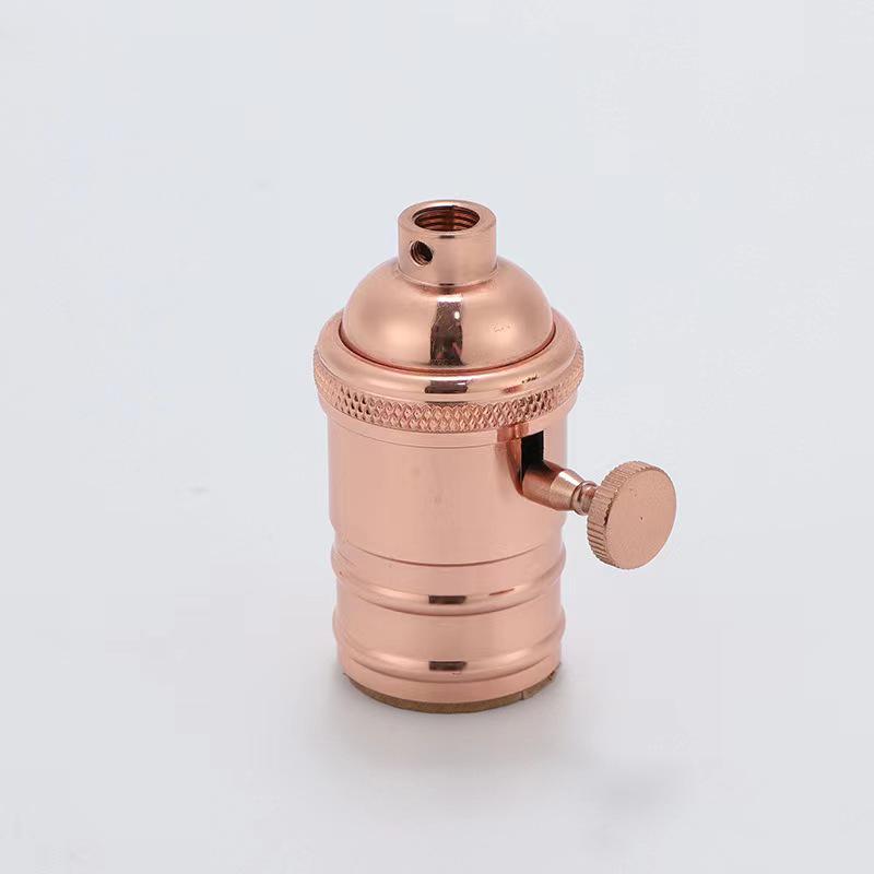 Ретро алюмінієвий патрон для лампи з мідним поворотним перемикачем E26/E27
Ретро алюмінієвий патрон для лампи з мідним поворотним перемикачем E26/E27